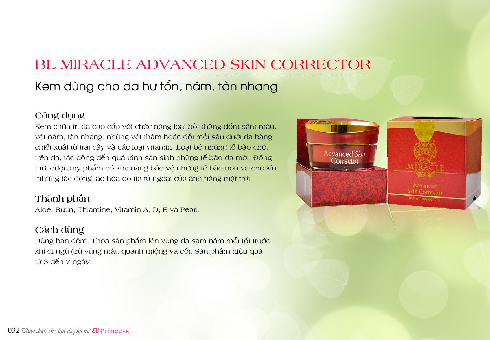 BL Miracle Advanced Skin Corrector - Kem dùng cho da nám, tàn nhang, đồi mồi
