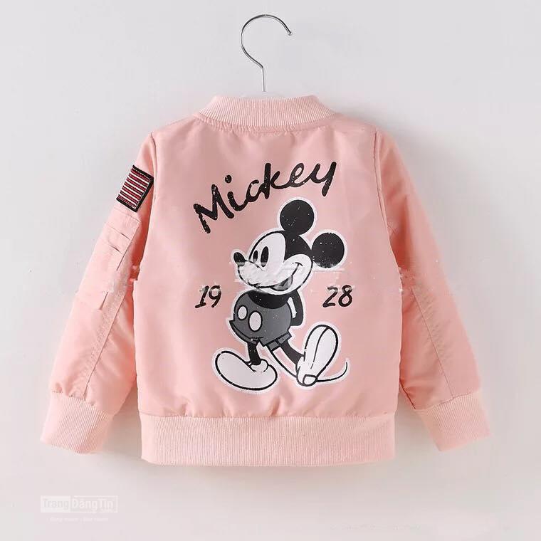 Áo khoác Bomber in hình chuột Mickey sau lưng cho bé mẫu mới sale rẻ