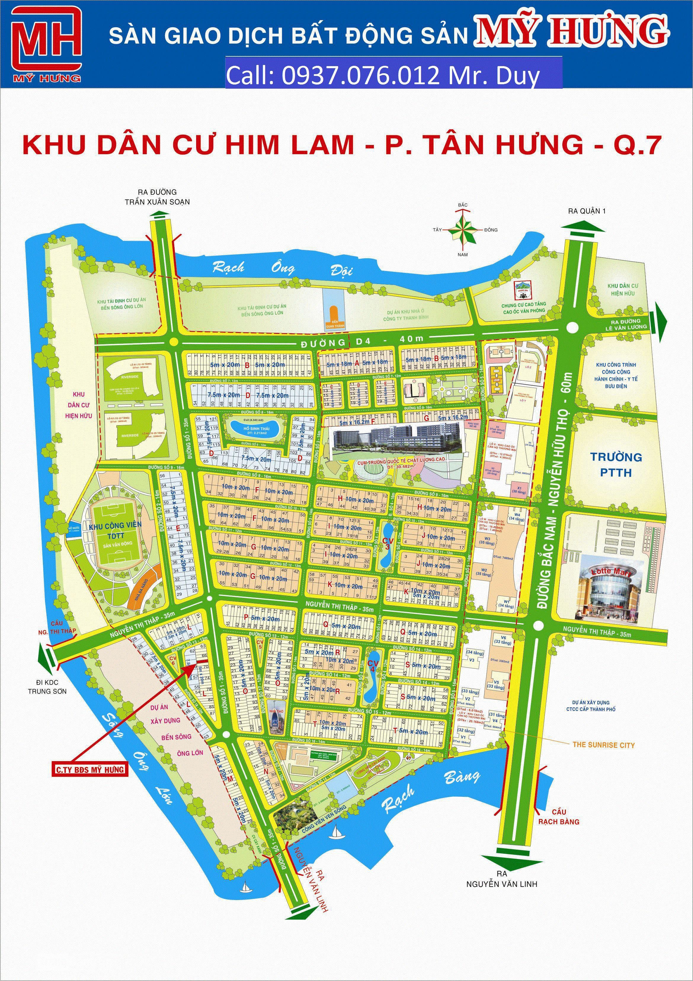 Cần bán gấp lô đất nền KDT Him Lam Kênh Tẻ, P. Tân Hưng, Quận 7 giá rẻ nhất thị trường