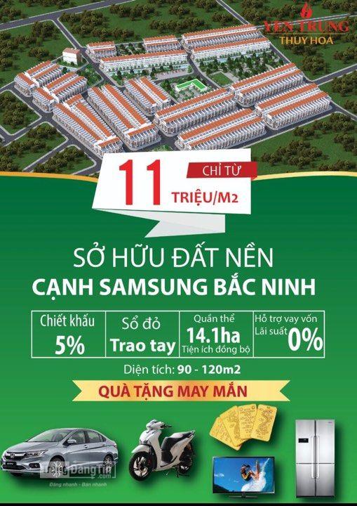 KĐT mới Yên Trung Thụy Hòa.cạnh samsung bắc ninh giá chỉ từ 9,5tr/m2